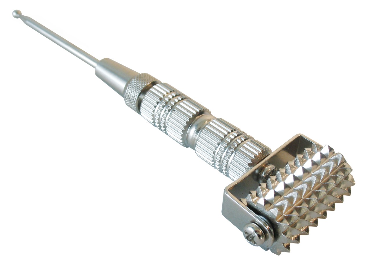Drucktaster mit Feder und Hautroller 